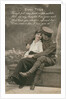 Romantic postcard featuring a soldier and his sweetheart, c1914-18 by Anonymous