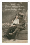 Romantic postcard featuring a soldier and his sweetheart, c1914-18 by Anonymous