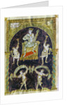 King David enthroned, dancers, end of 9th century (890-900), Abbey of St Gall by Anonymous