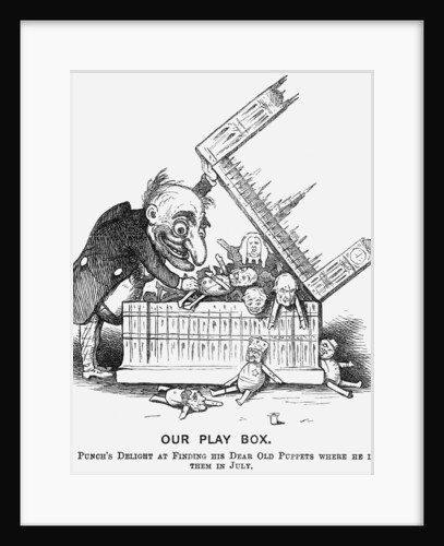 Our Play Box. Mr Punch's Delight at Finding His Dear Old Puppets where He Left Them in July by Anonymous