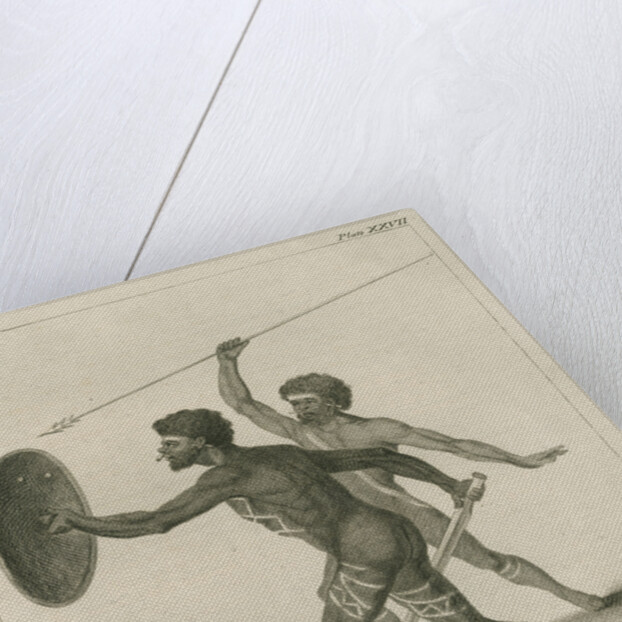 'Two of the Natives of New Holland, Advancing to Combat' by Thomas Chambers