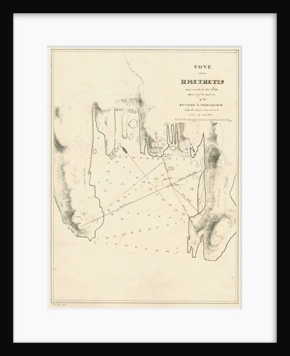 Chart of the cove showing the wreck of H.M.S.Thetis by John Frederick Fitzgerald De Roos