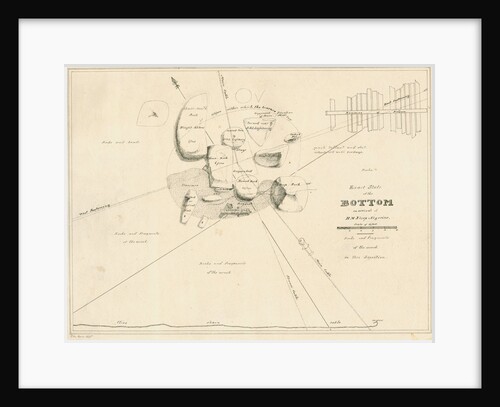 Chart of the sea floor during salvage operations on the wreck of H.M.S.Thetis by John Frederick Fitzgerald De Roos