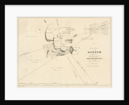 Chart of the sea floor during salvage operations on the wreck of H.M.S.Thetis by John Frederick Fitzgerald De Roos