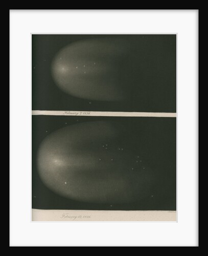 Halley's Comet, 7 and 12 February 1836 by James Basire III