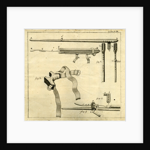 Components of the 'Ambe of Hippocrates': contraption for repairing dislocated shoulders by Claude-Nicholas Le Cat
