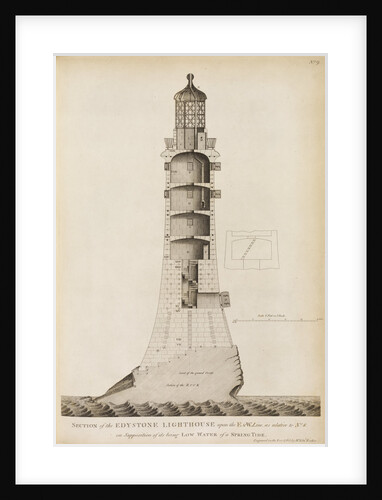 Smeaton's Lighthouse on the Eddystone Rocks by Edward Rooker