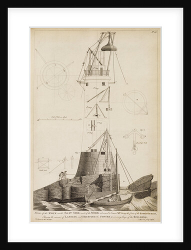 Smeaton's Lighthouse under construction on the Eddystone Rocks by James Record