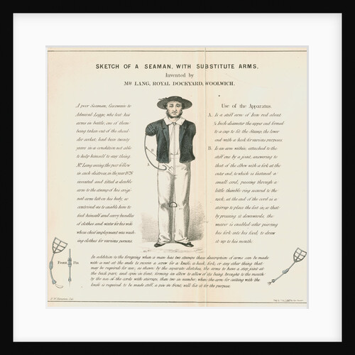'Sketch of a seaman with substitute arms' by Anonymous