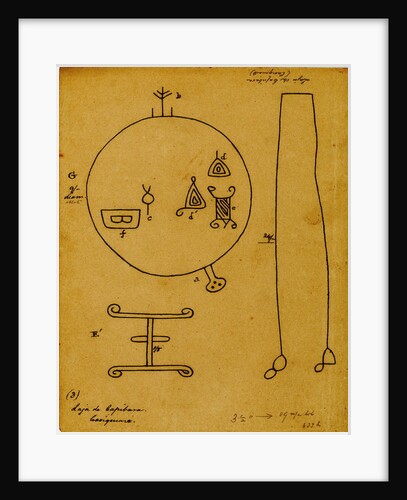 Picture-writing of a mandiocca-oven and quiver by Richard Spruce