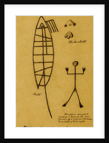 Picture-writing of a dolphin and the feet of tapir by Richard Spruce