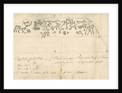 Dighton Rock and carvings by Isaac Greenwood