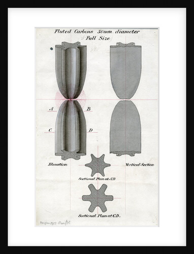 Fluted carbons for arc lights by James Nicholas Douglass