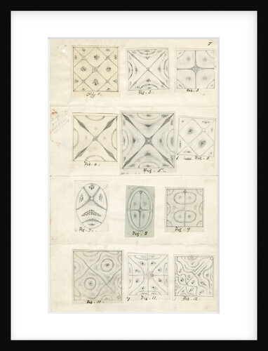 Twelve figures showing nodal lines on vibrating plates by Mary Tomlinson