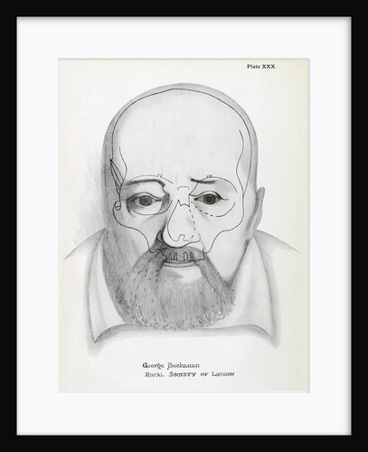 Portrait of George Buchanan with superimposed skull by Unknown