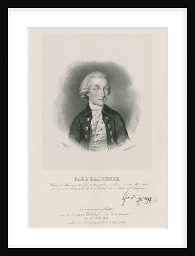 Portrait of Karl Maria Haidinger (1756-1797) by Joseph Kriehuber