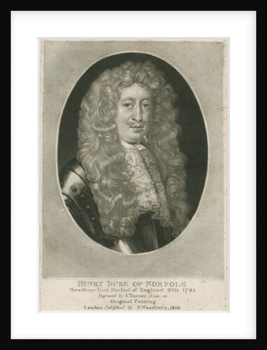 Portrait of Henry Howard, 7th Duke of Norfolk (1655-1701) by Charles Turner