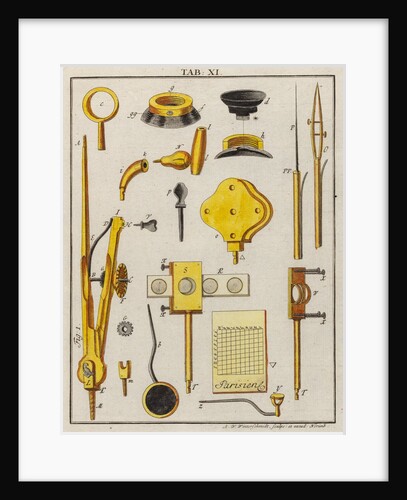 Compass microscope pieces by Adam Wolfgang Winterschmidt