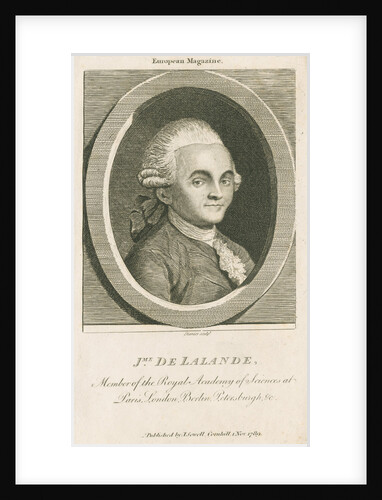 Portrait of Joseph Jerome Lefrancois de Lalande (1732-1807) by R Stanier