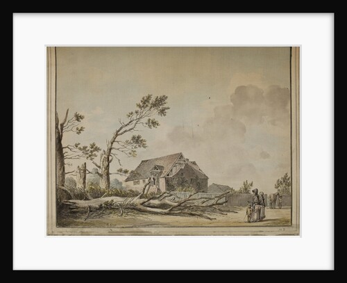 Felled tree and damaged house near Roehampton by Edward Edwards