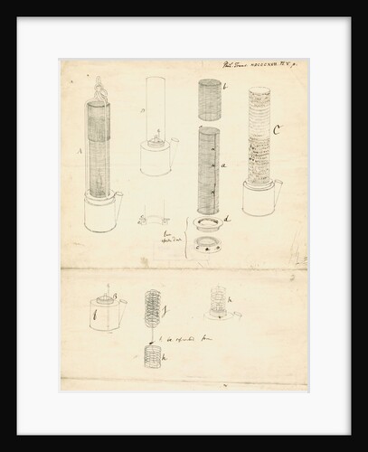 Forms of miners' safety lamp by Humphry Davy