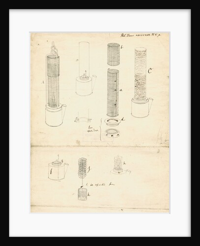 Forms of miners' safety lamp by Humphry Davy