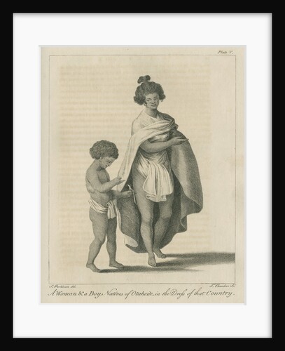 'A Woman & a Boy, Natives of Otaheite, in the Dress of that Country' by Thomas Chambers