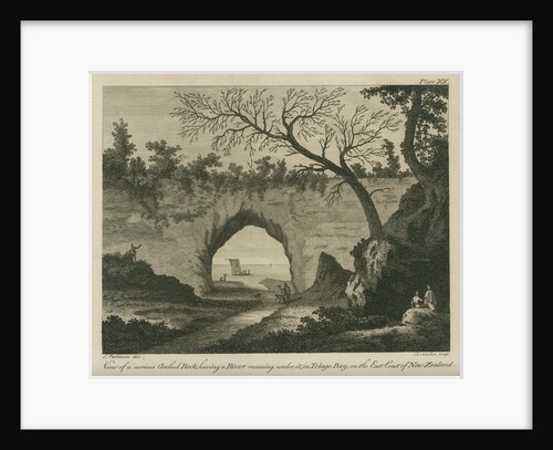 '...curious arched Rock, having a River running under it, in Tolago Bay.' by James Newton