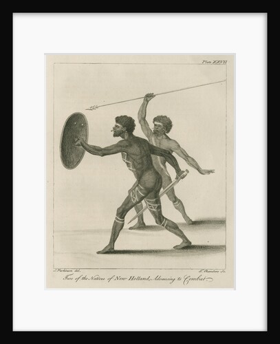 'Two of the Natives of New Holland, Advancing to Combat' by Thomas Chambers