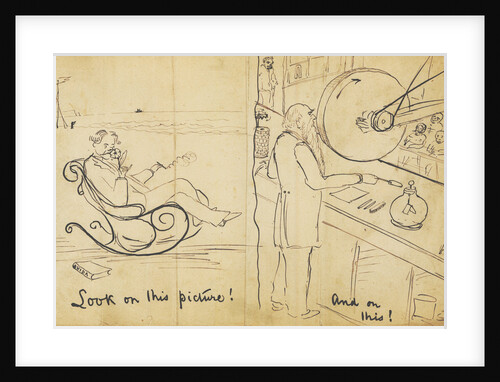 Caricature of Silvanus Phillips Thompson (1851-1916) and Frederick Guthrie (1833-1886) by Silvanus Phillips Thompson