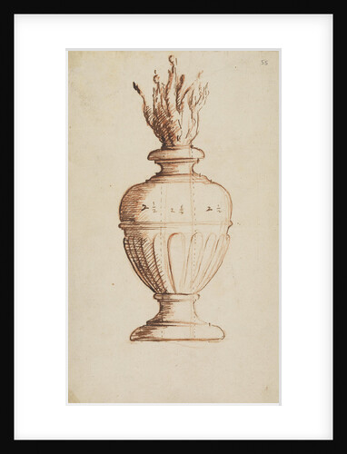 Architectural vase with flames by Anonymous