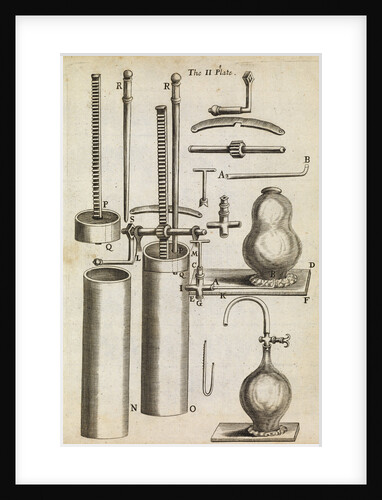 Component parts of Boyle's second air pump by Anonymous