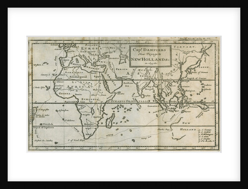 Map of William Dampier's voyage to Australia, 1699 by Anonymous