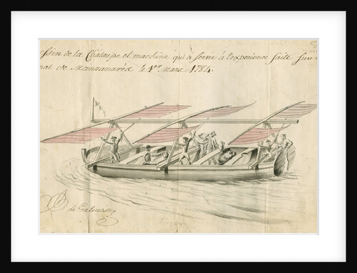 Boat sailed by aerostatic 'wings' by Anonymous