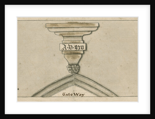 Date inscription on a gateway in Worcester by John Cope