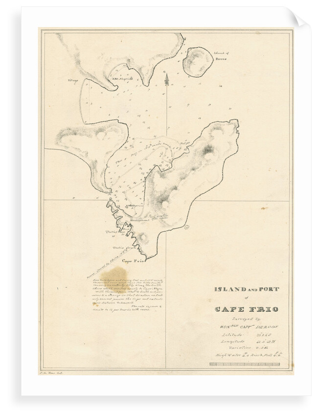 Chart of the Island and Port of Cape Frio by John Frederick Fitzgerald De Roos