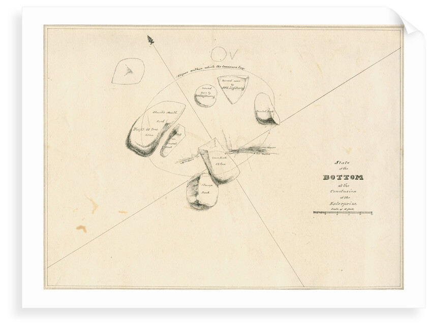 Chart of the sea floor after salvage operations on the wreck of H.M.S.Thetis by John Frederick Fitzgerald De Roos