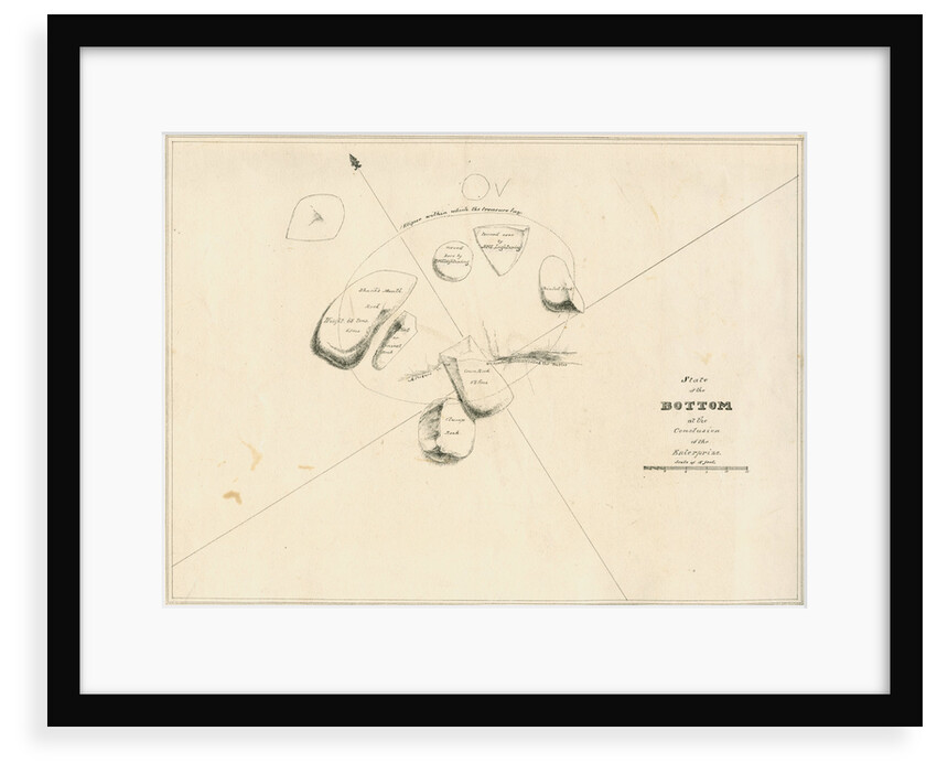 Chart of the sea floor after salvage operations on the wreck of H.M.S.Thetis by John Frederick Fitzgerald De Roos