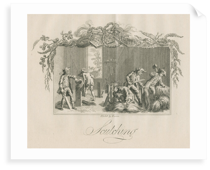 Scutching of hemp plant fibre by Richard Reeve