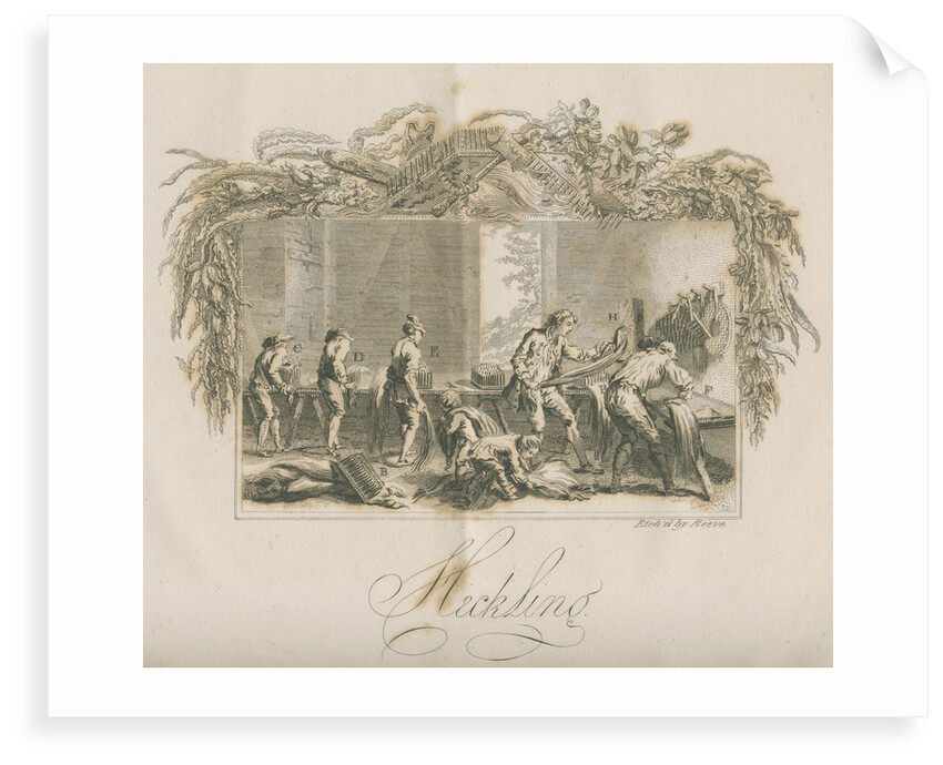 Heckling of hemp plant fibre by Richard Reeve