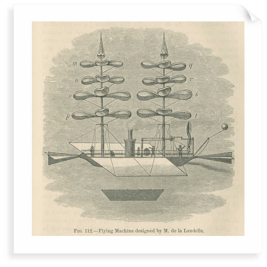'Flying machine designed by M. de la Landelle' by William Ballingall