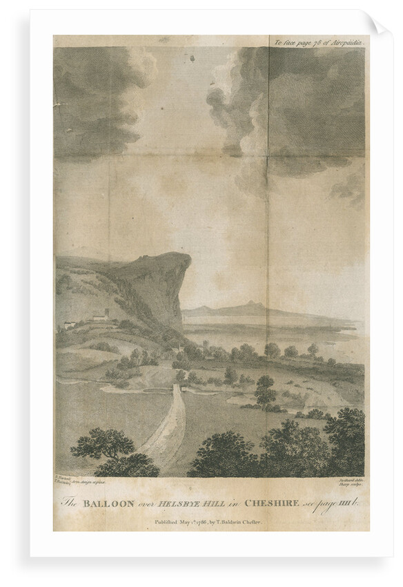 'The balloon over Helsbye Hill in Cheshire' by William Sharp