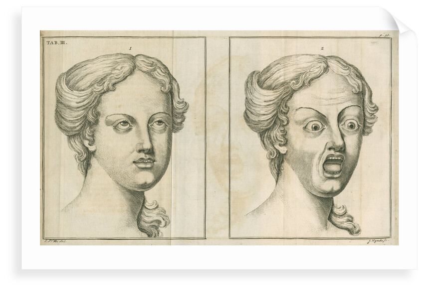 'A face demonstrating veneration or reverence and a face showing fear and terror' by James Mynde