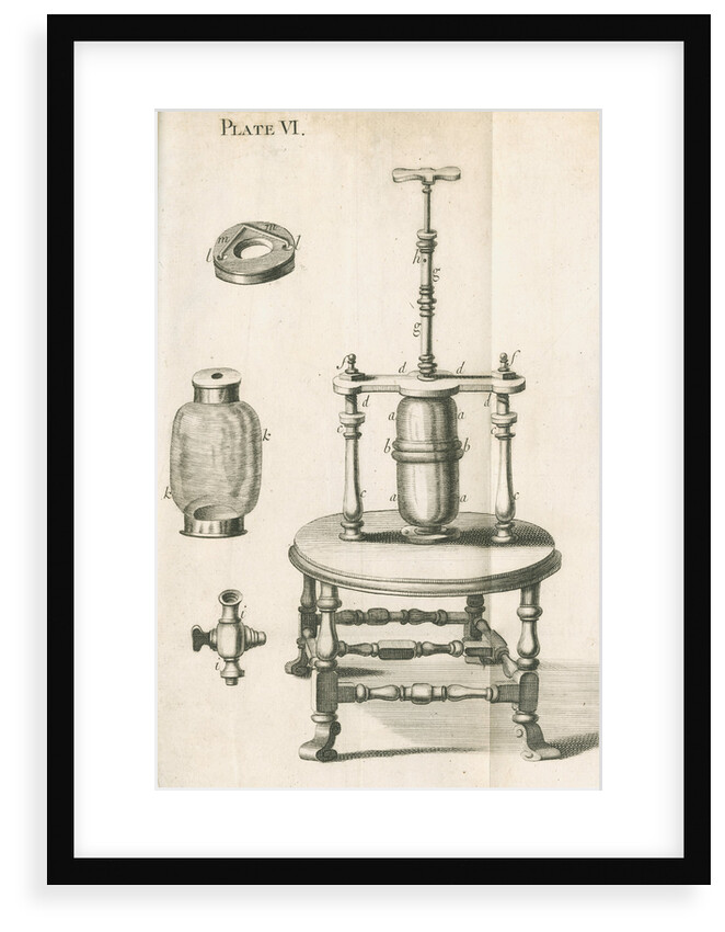 Hauksbee's equipment for pressure experiments by unknown