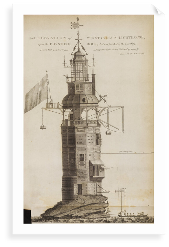 Winstanley's Lighthouse on the Eddystone Rocks by Henry Roberts