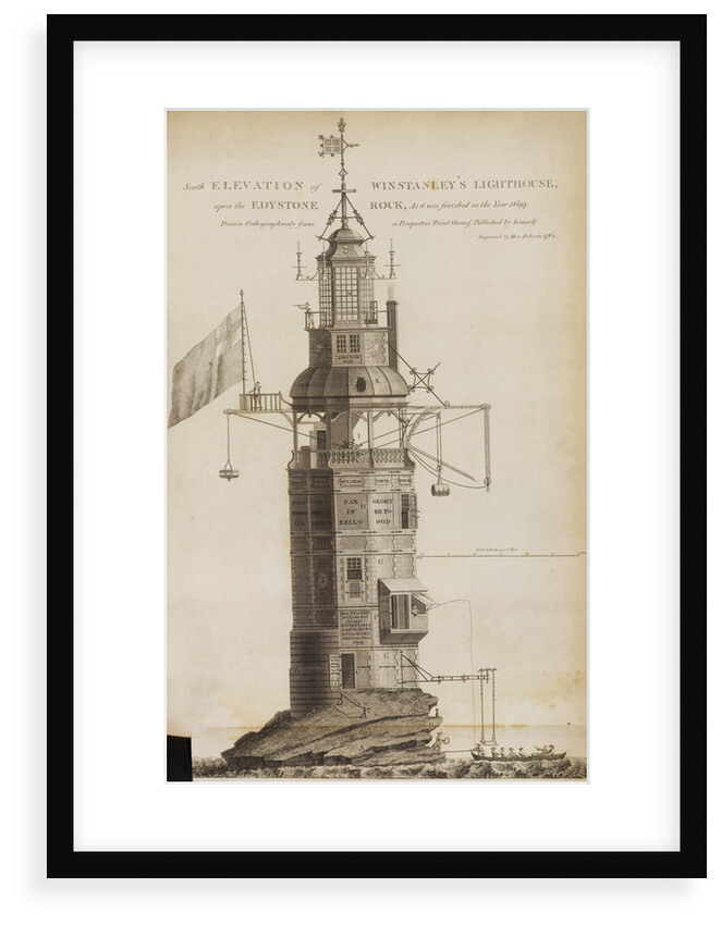Winstanley's Lighthouse on the Eddystone Rocks by Henry Roberts