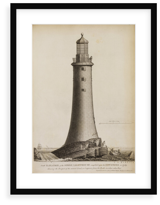 Smeaton's Lighthouse on the Eddystone Rocks by Edward Rooker