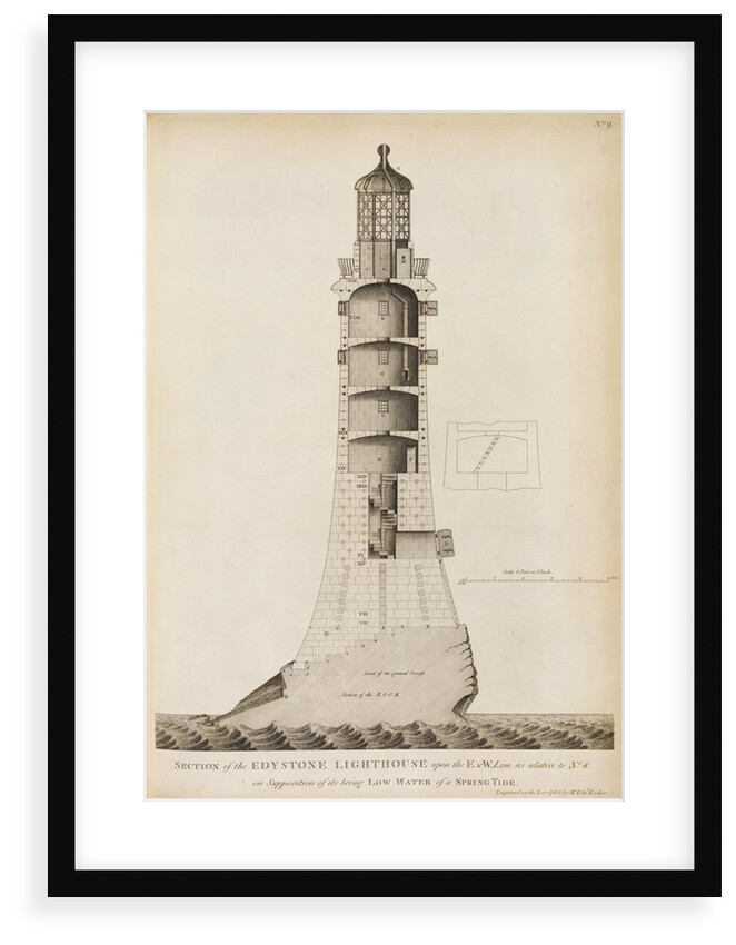 Smeaton's Lighthouse on the Eddystone Rocks by Edward Rooker