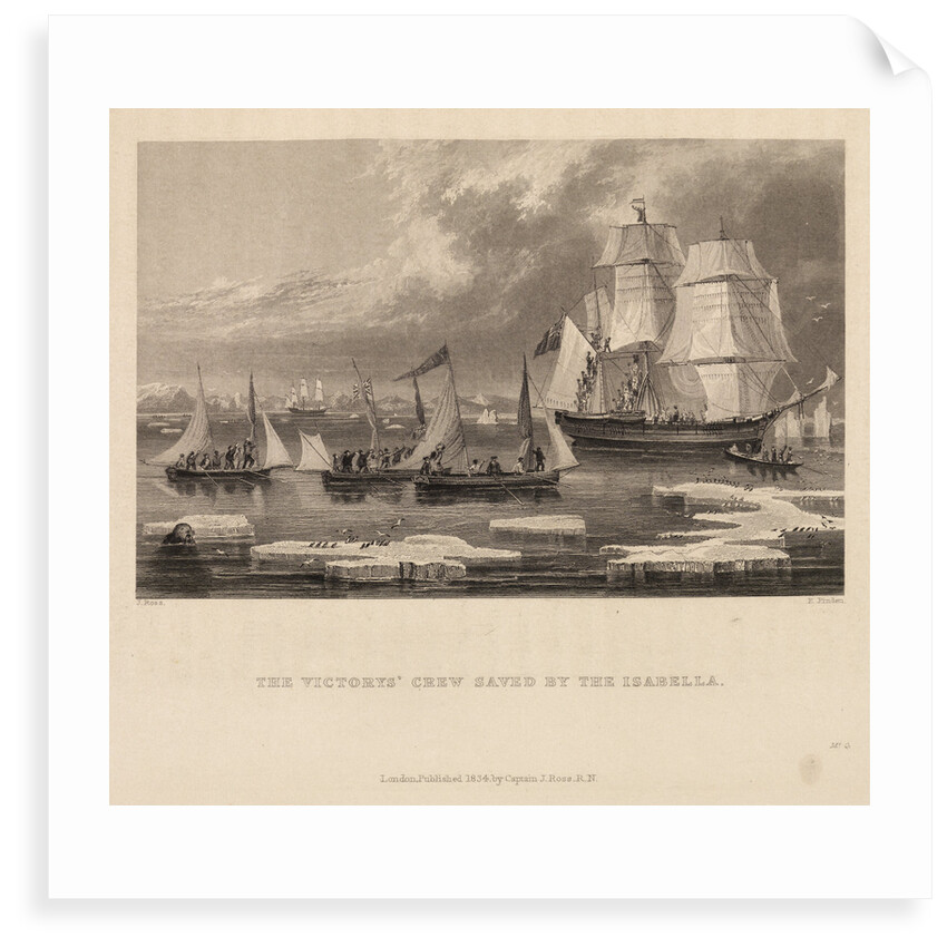 The Victory's crew saved by the Isabella by Edward Francis Finden