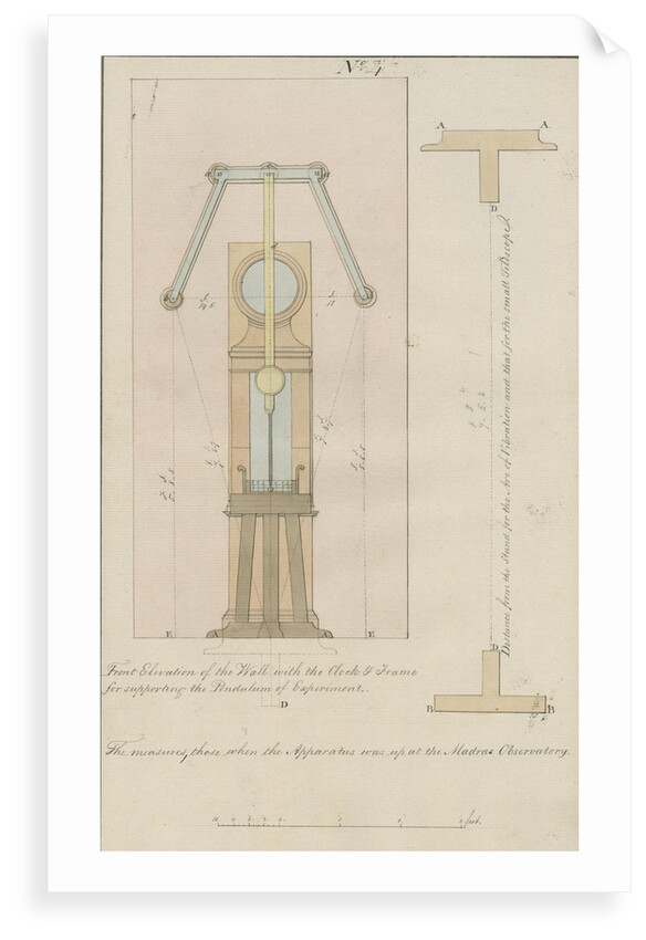 Kater's invariable pendulum and clock for gravity observations, Sumatra by unknown